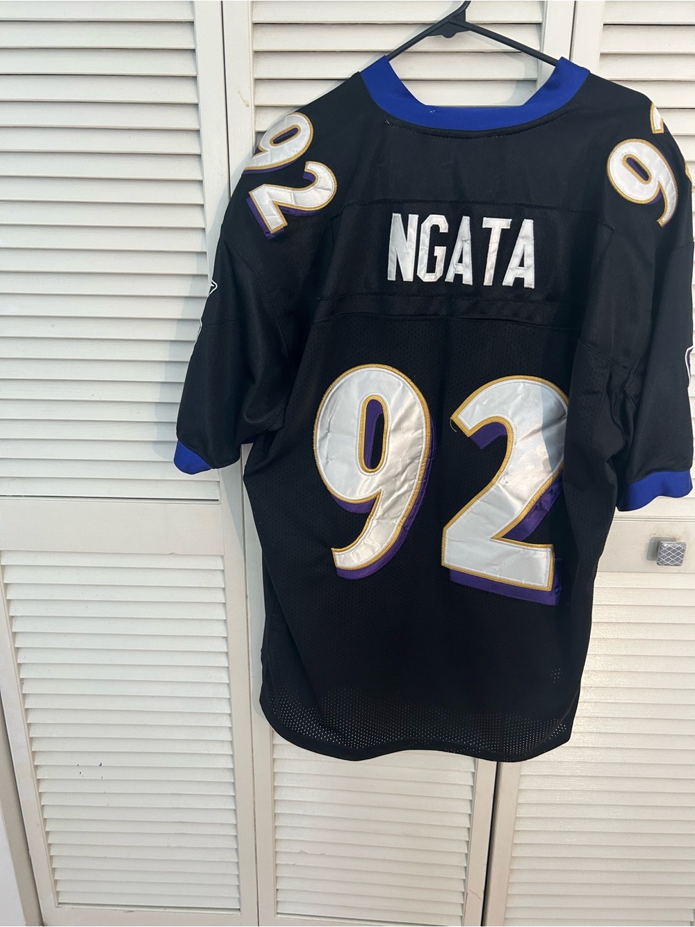 Baltimore Ravens jersey Ngata #92 white patches Purple Accents